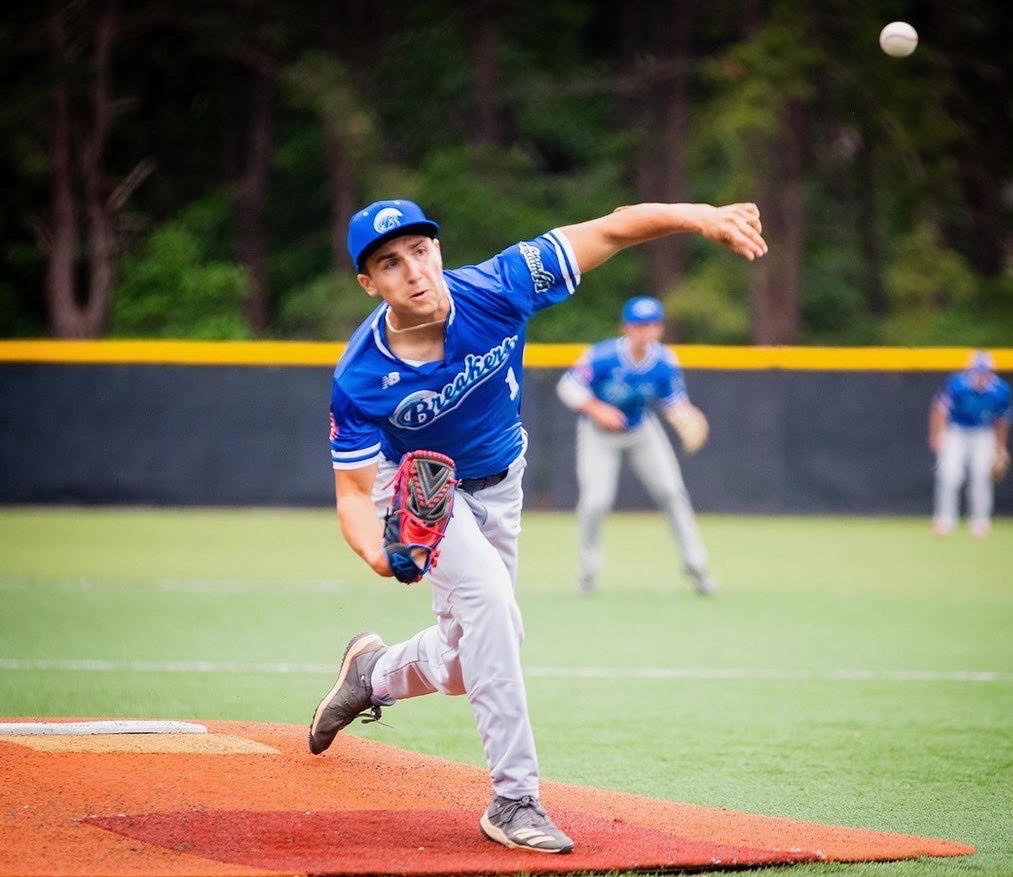 Zach Karson pitching against the North Fork Ospreys on June 16. Demetrius Kazanas