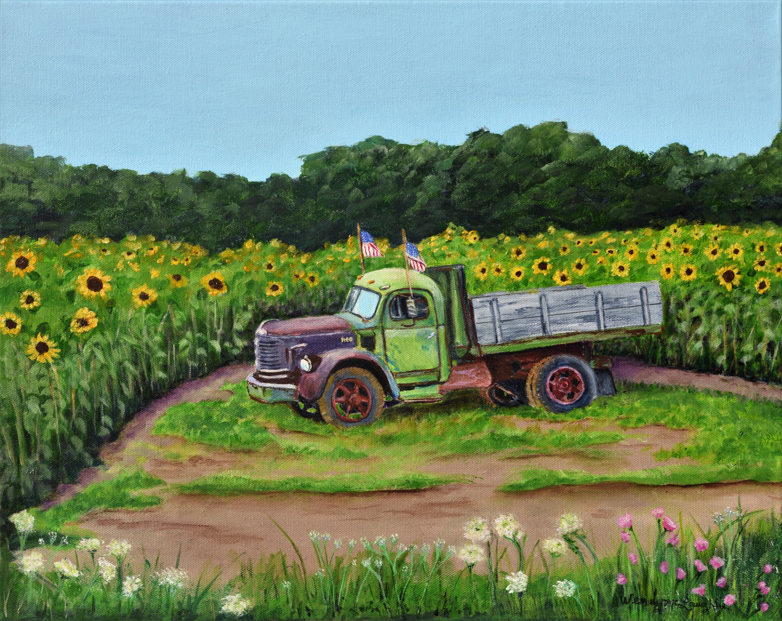 "Sunflower and Truck" by Wendy McLaughlin