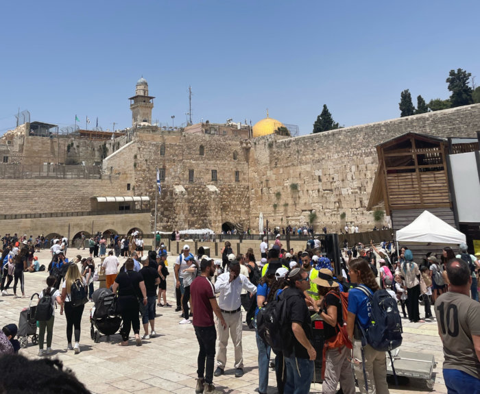 The Western Wall and Temple Mount in Jerusalem, as seen during Zuckerman's Birthright trip