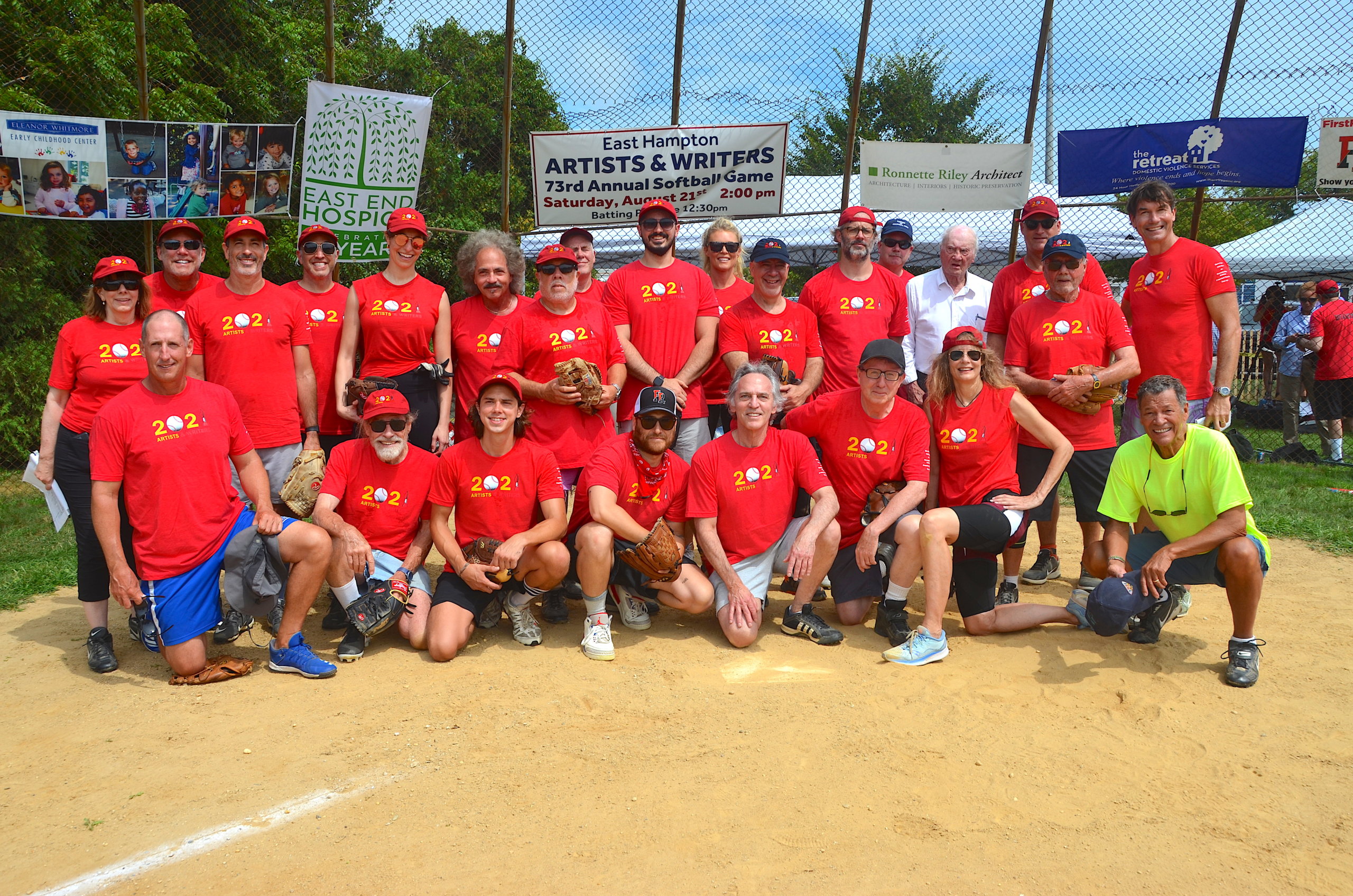 The 2021 Artists team at Artists and Writers Charity Softball Game