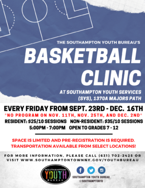 Basketball Clinic at SYS 2022 Flyer