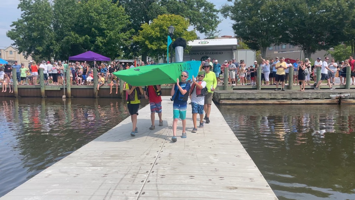 2021 Riverhead Cardboard Boat Race team