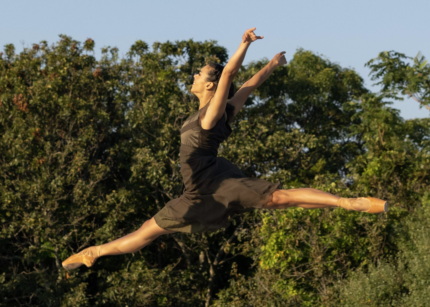 Isadora Loyola performing in Hamptons Dance Project III, presented by Guild Hall, at Fireplace Farm in 2021