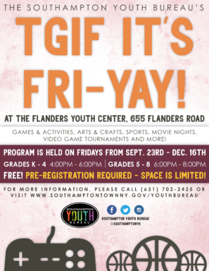 It’s FriYay at the Flanders Youth Center Flyer