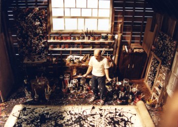 Joe Fig sculpture of Jackson Pollock in his studio