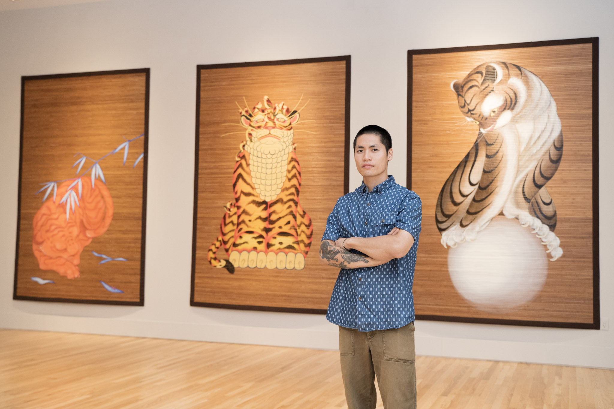 Boy Kong with his mural at Morikami Museum and Japanese Gardens