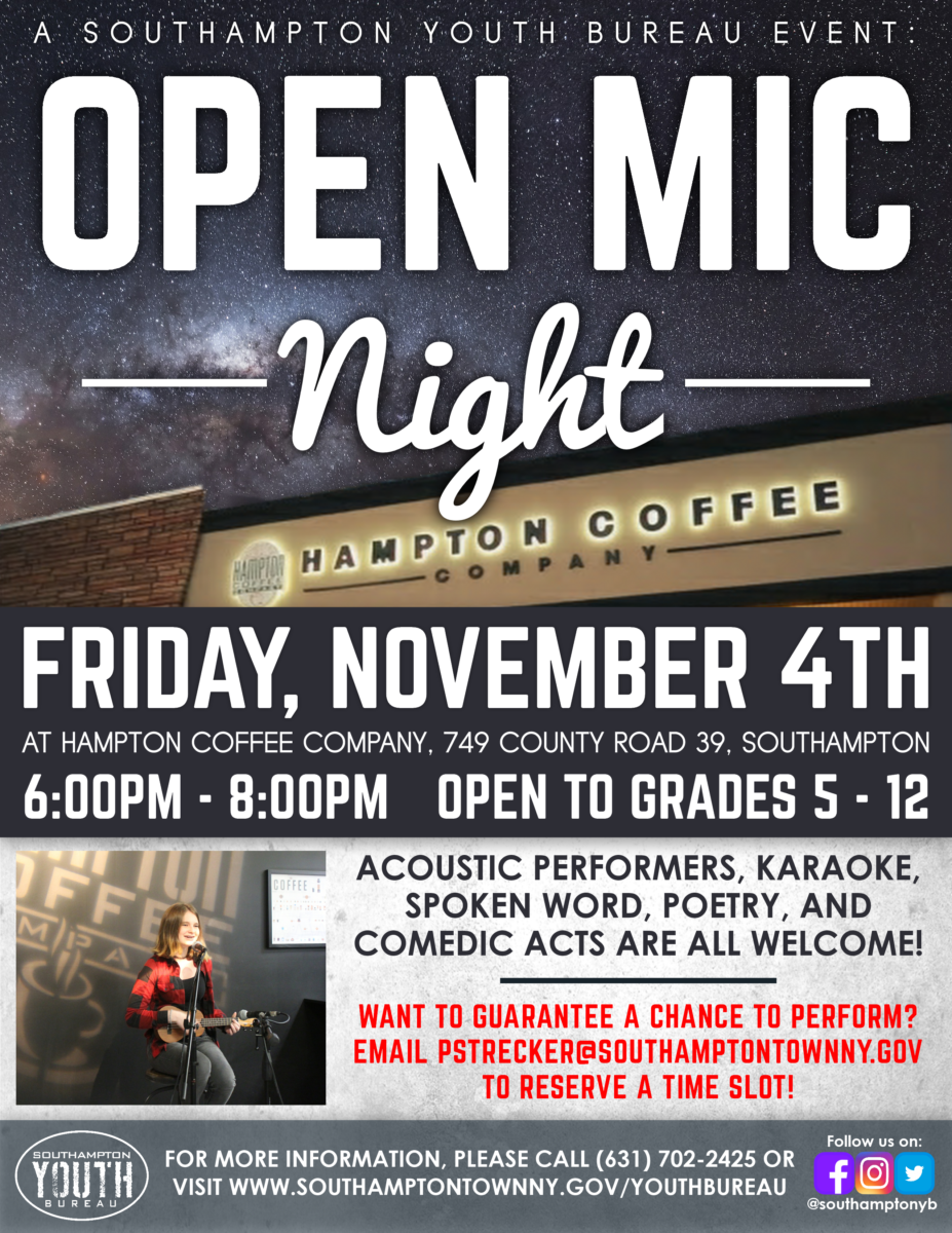 Open Mic Night November 4th Flyer
