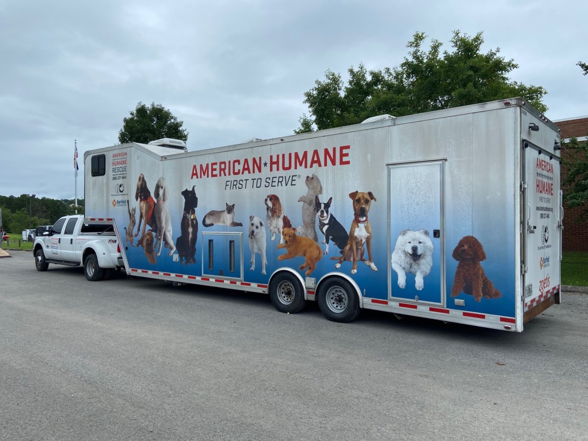 American Humane truck and trailer donated by Lois Pope