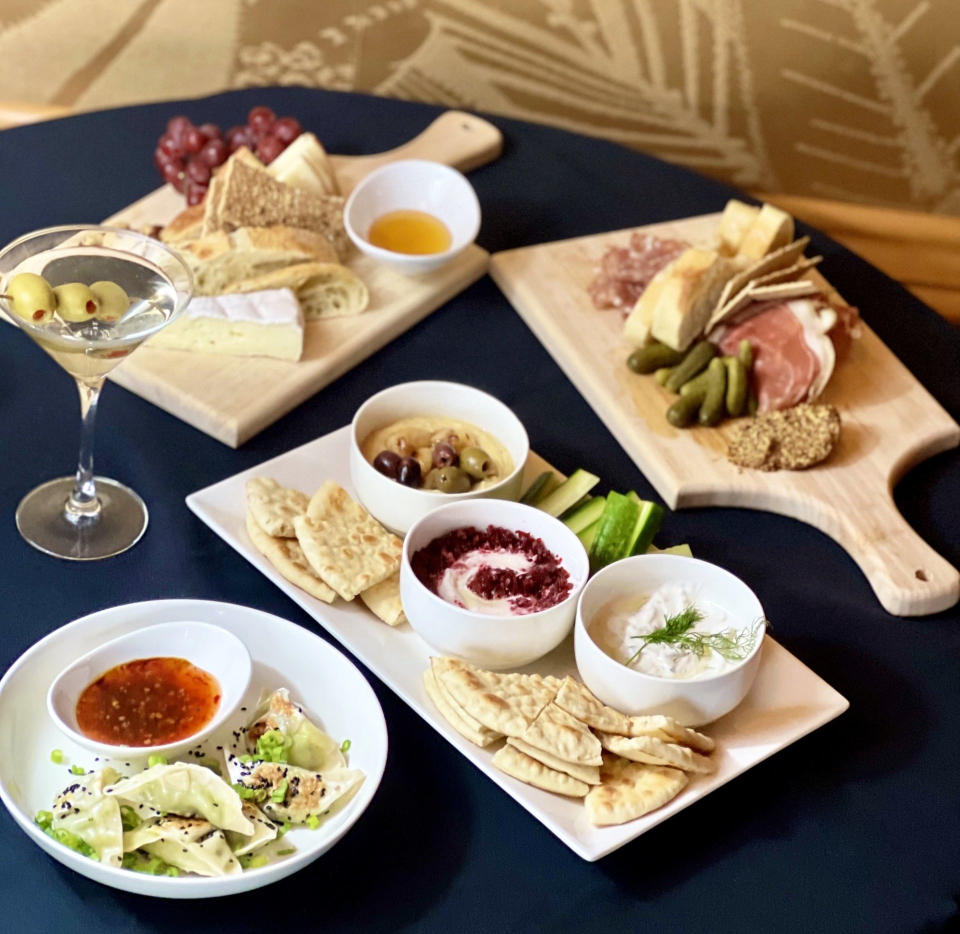 Boards and dumplings from the new menu at The Suffolk