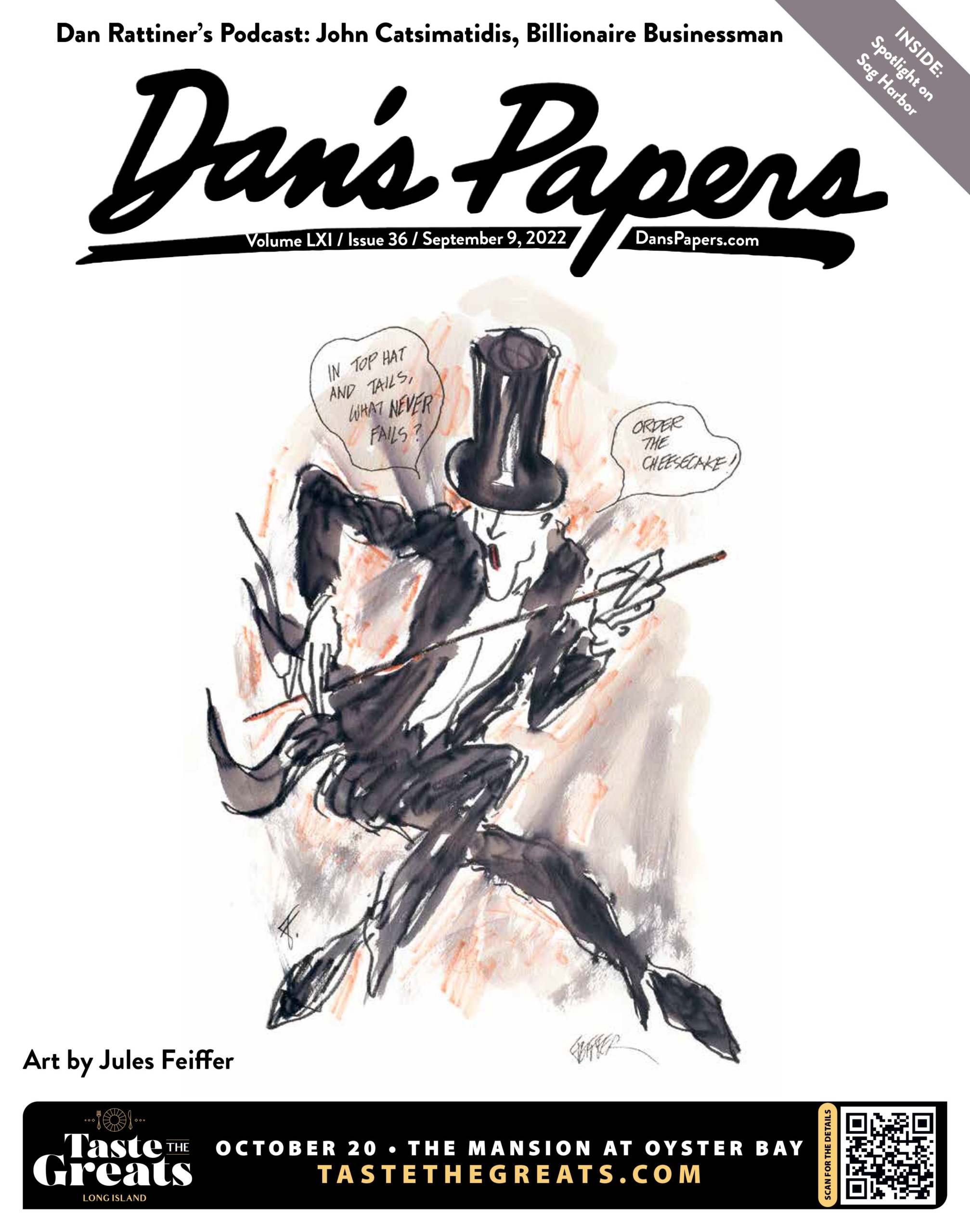 September 9, 2022 Dan's Papers cover art by Jules Feiffer