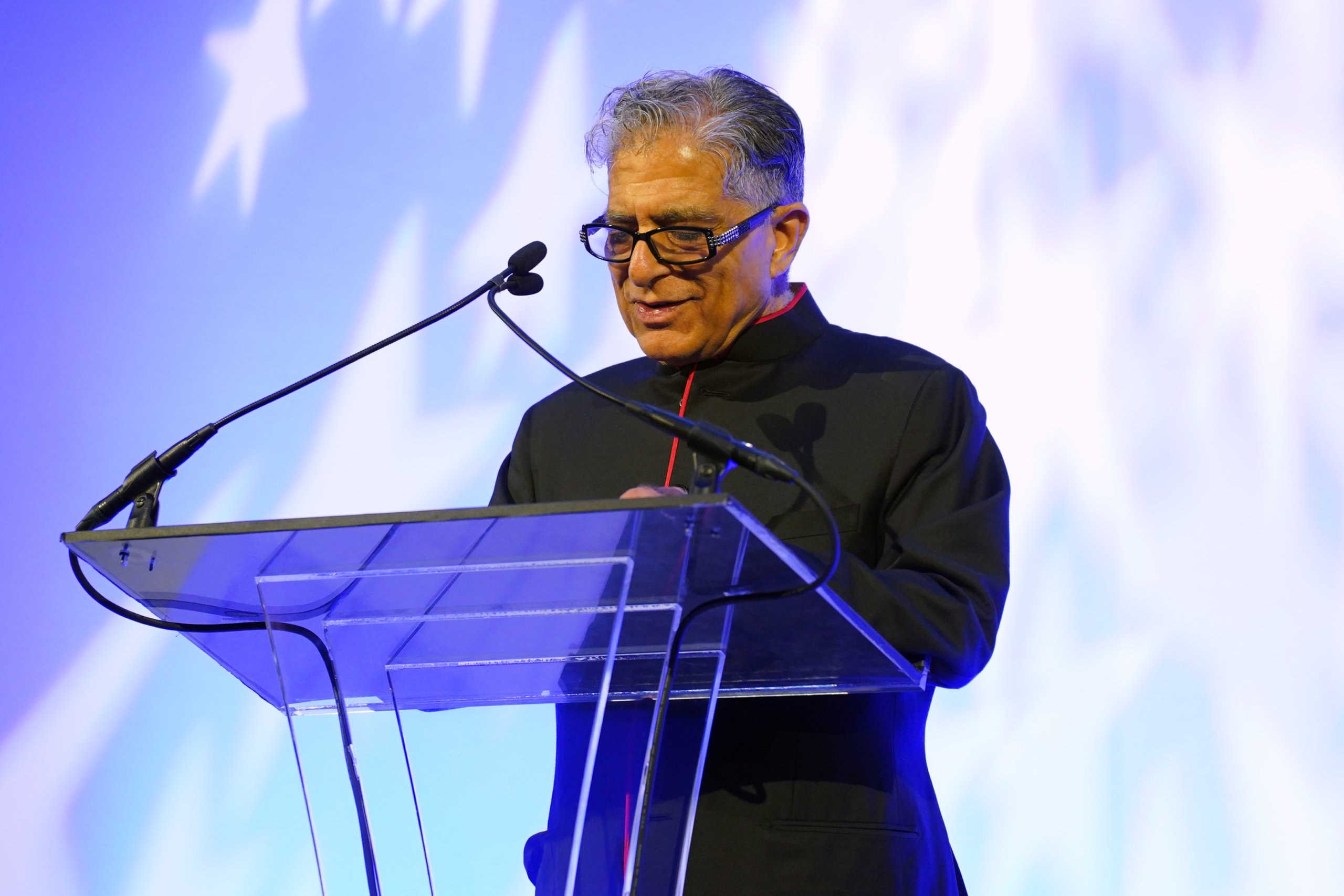 Deepak Chopra speaks onstage at the FGI 38th Annual Night of Stars Gala