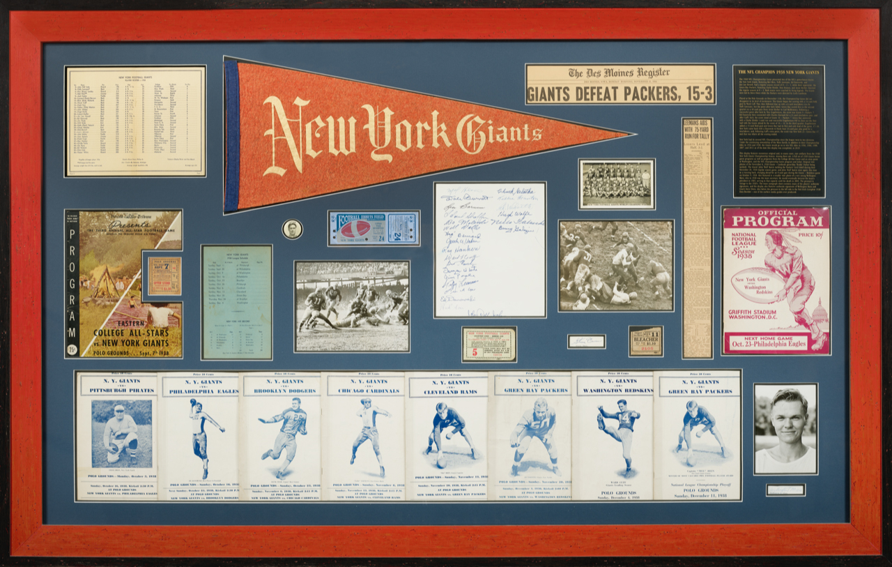 "Sports Conversation Art" tribute to the 1938 NY Football Giants