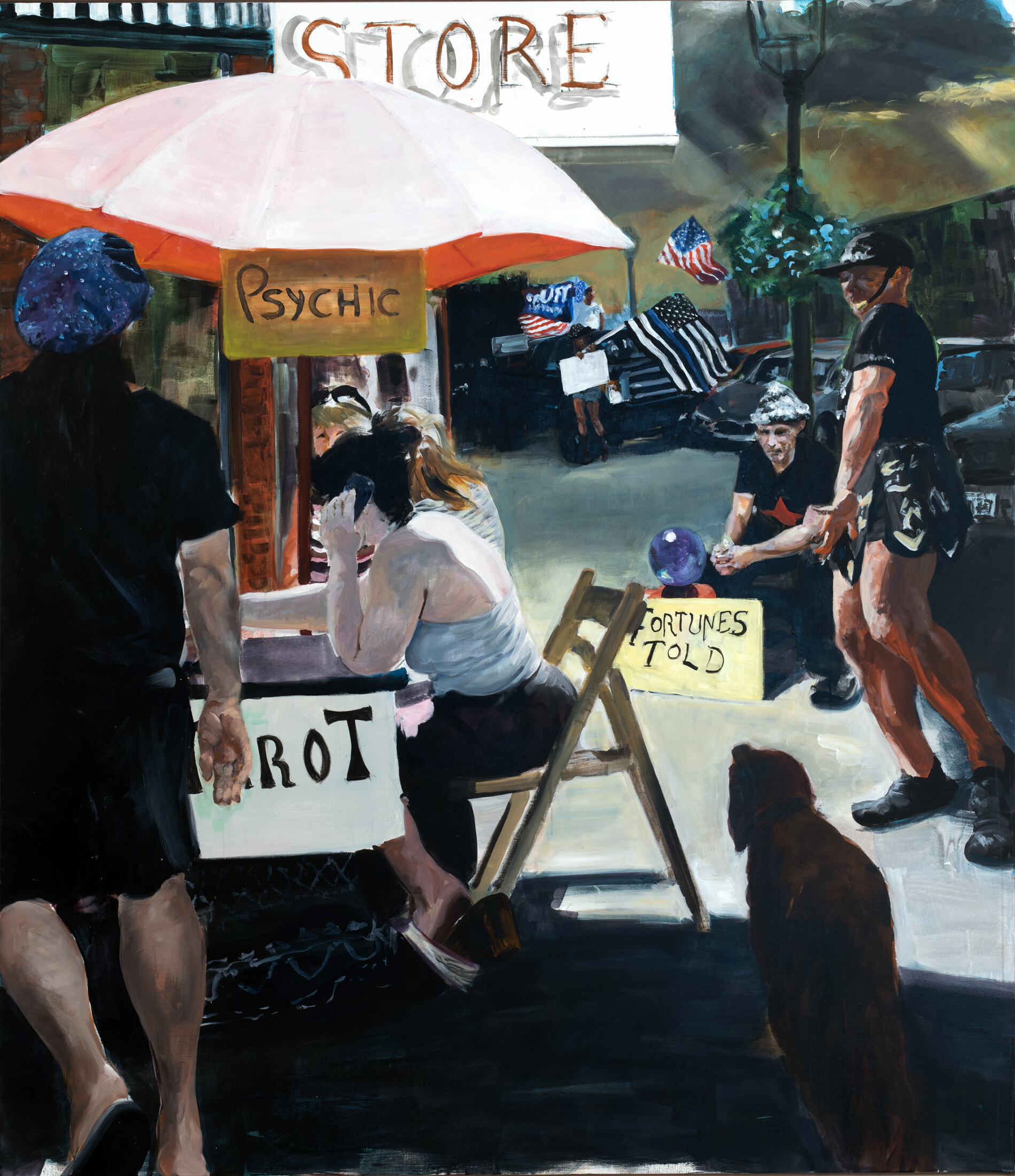 Eric Fischl "You Don't Need a Weatherman..." 2022, acrylic on linen, 75 x 65 inches, 190.5 x 165.1 cm signed, titled and dated