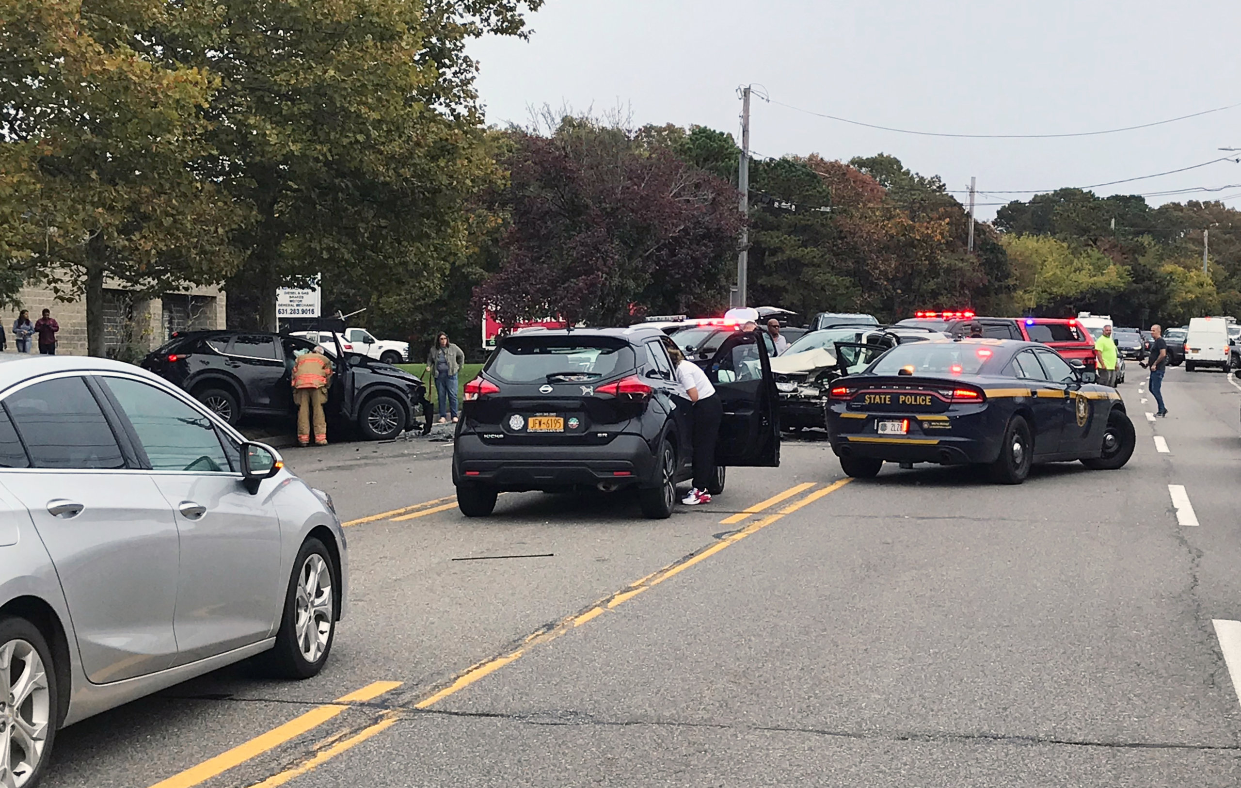 A head-on collision on County Road 39 in Southampton