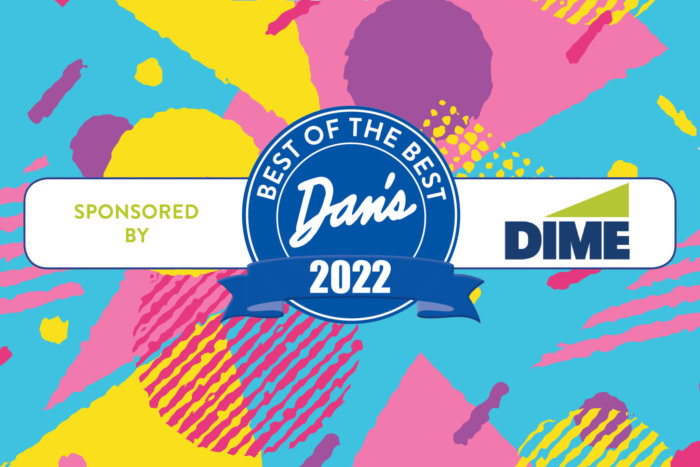Dan's Best of the Best 2022 logo with retro 80s background