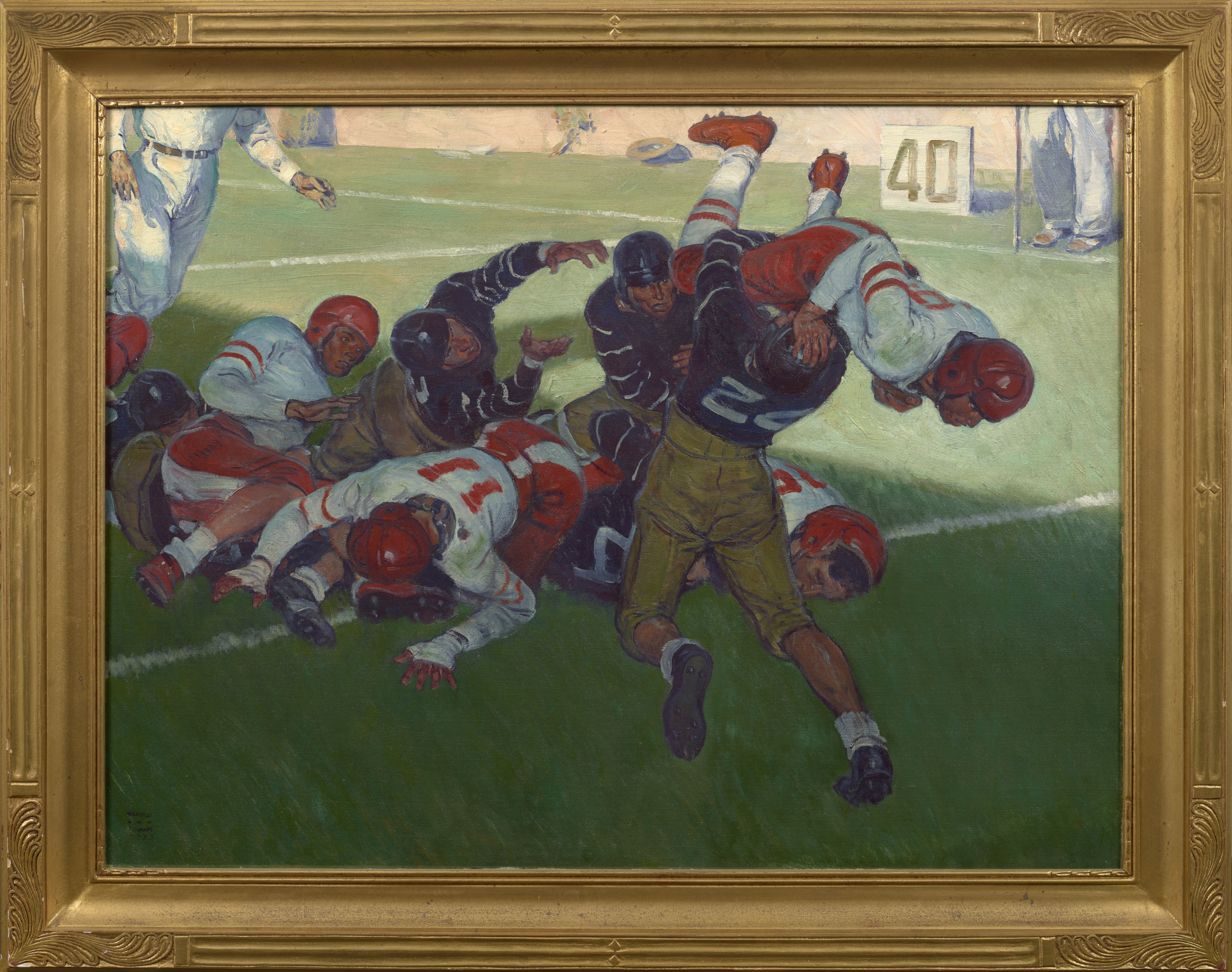 Harvard vs. Yale painting by Harold V. Schmidt