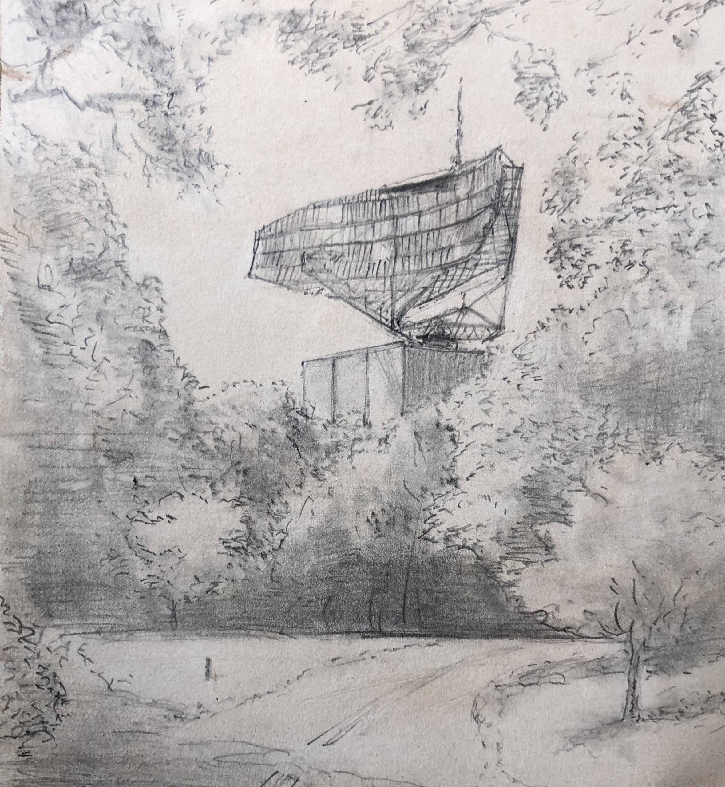 "Radar" sketch of Camp Hero by John Britton