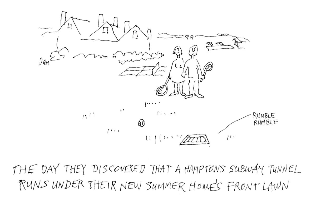 Hamptons Subway cartoon by Dan Rattiner