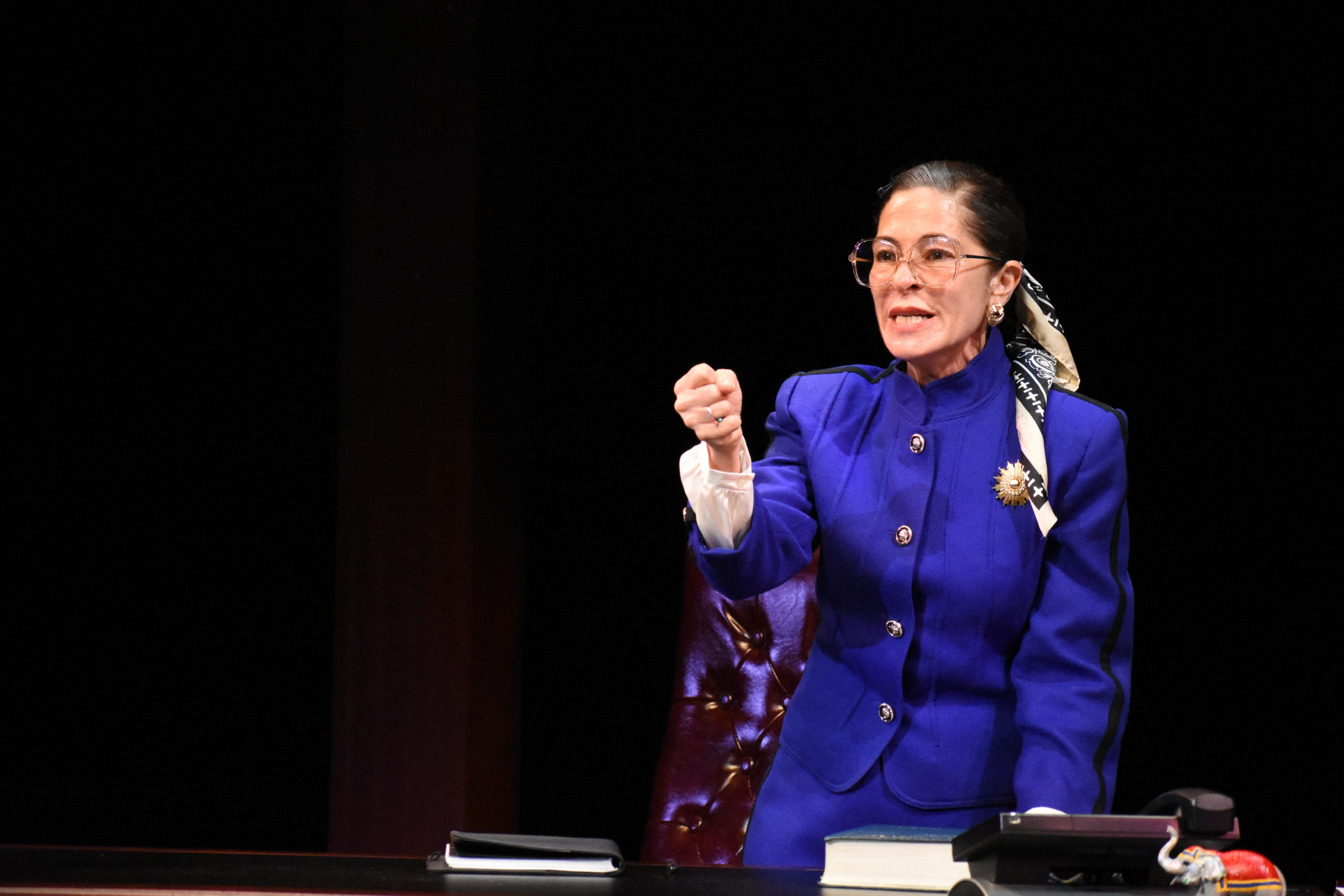 Michelle Azar as Ruth Bader Ginsburg in "All Things Equal" at Bay Street Theater