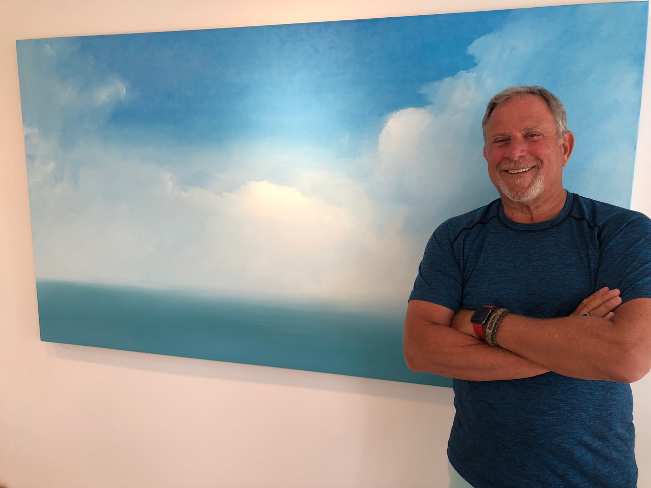 Steve Alpert with his painting "Prayer"