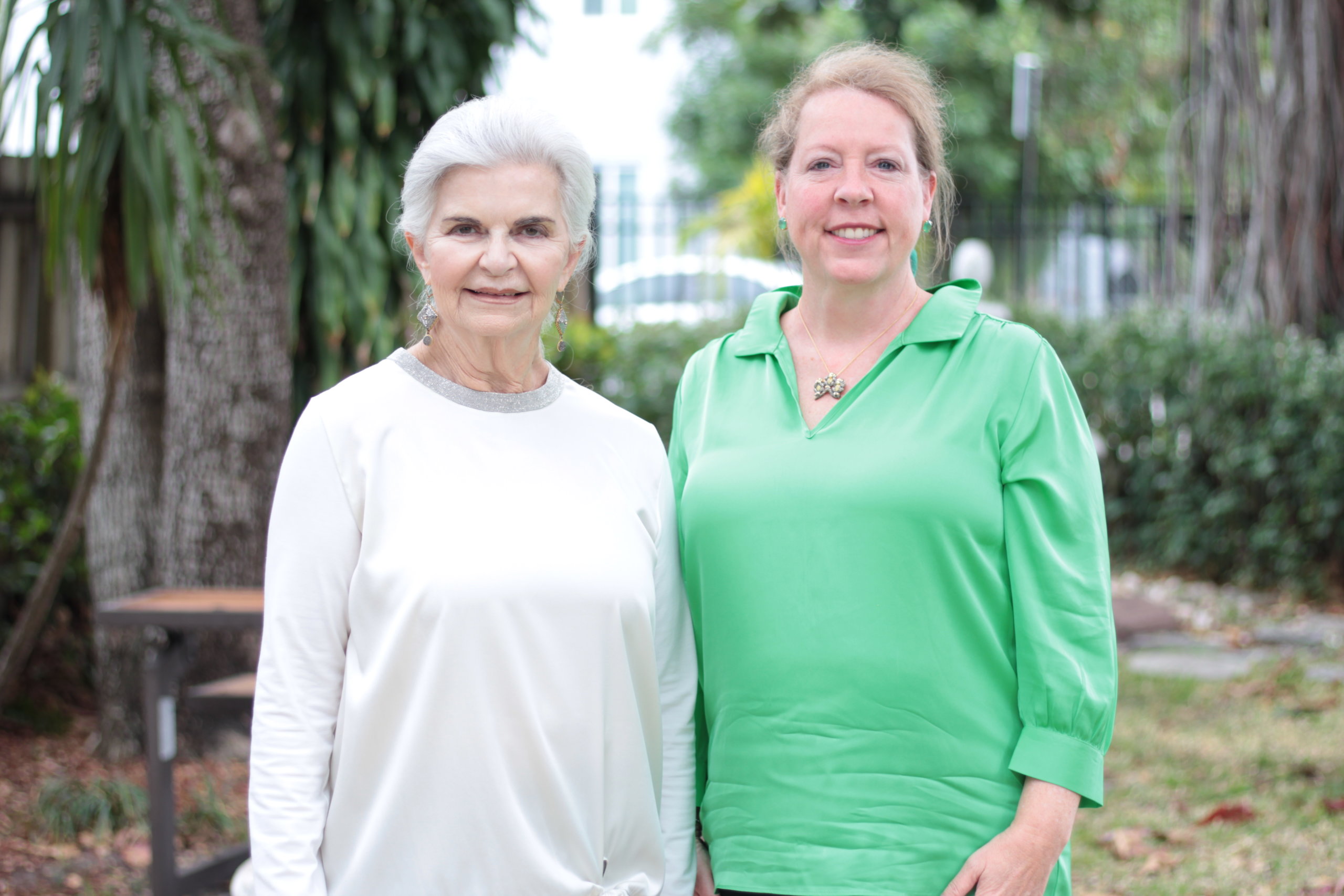 Adopt-A-Family of the Palm Beaches Tree Lighting co-chairs Elizabeth DeBrule and Karen Fischer