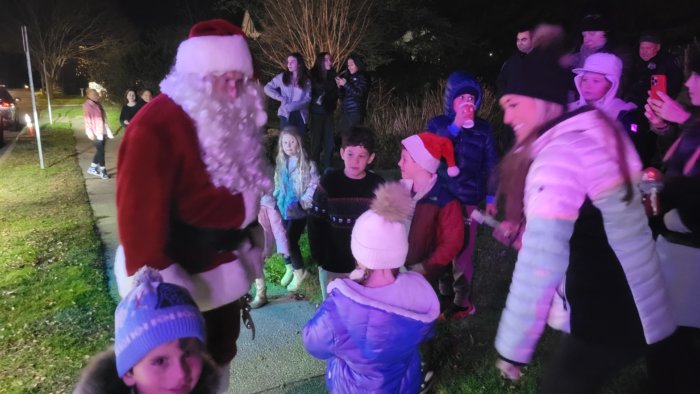 Santa greet the children of Westhampton