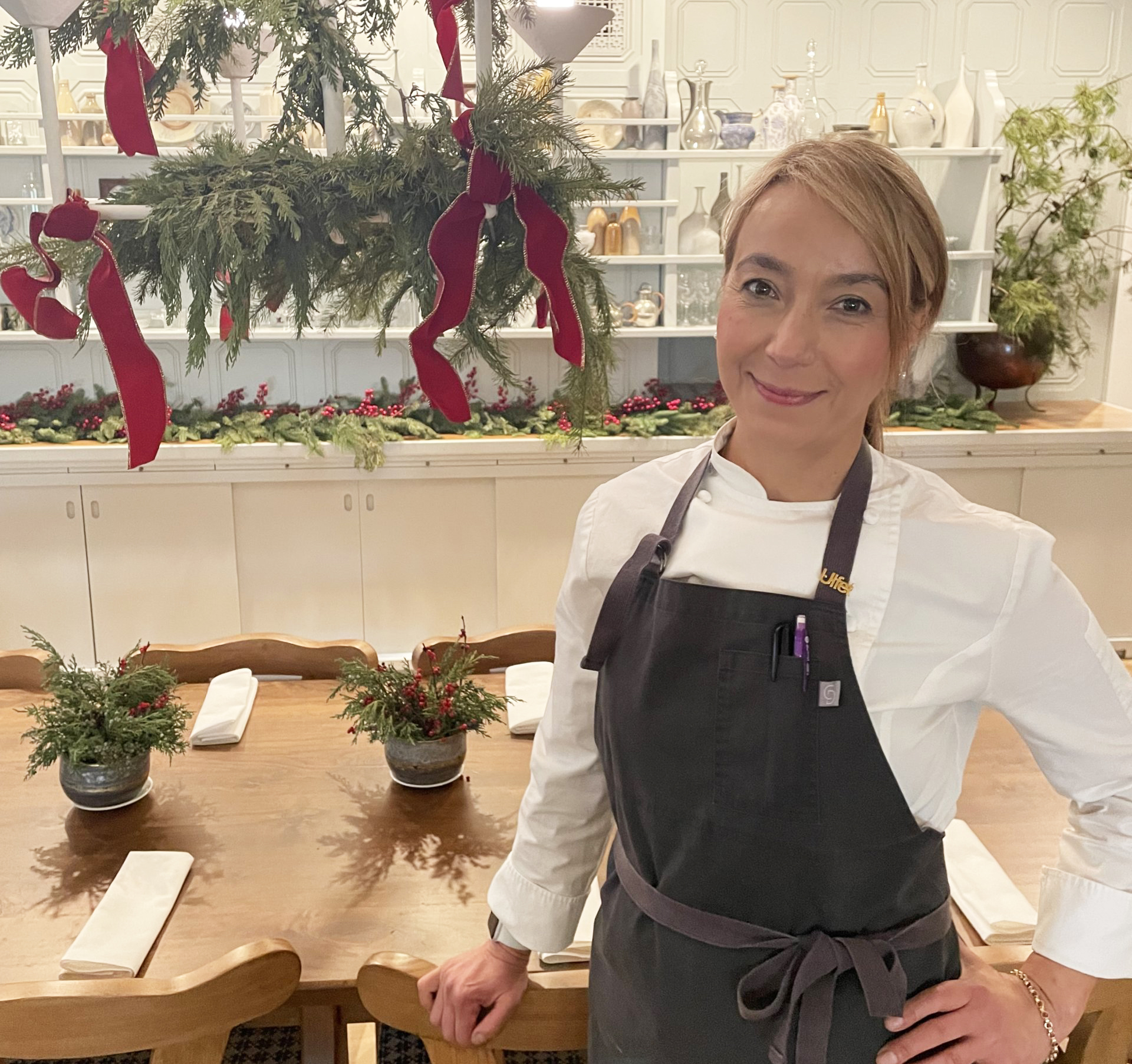 Canoe Place Inn & Cottages Executive Chef Ülfet Ralph festive for Christmas