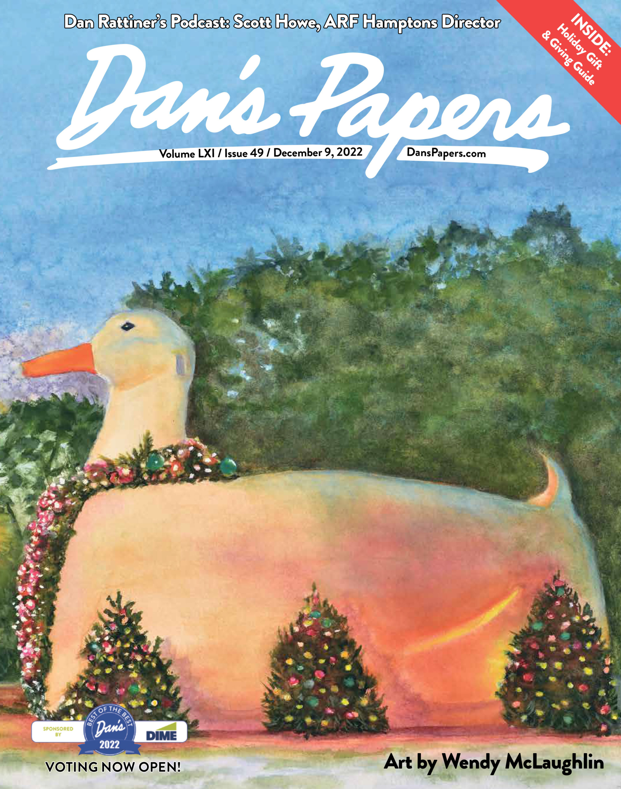 December 9, 2022 Dan's Papers cover art by Wendy McLaughlin featuring The Big Duck