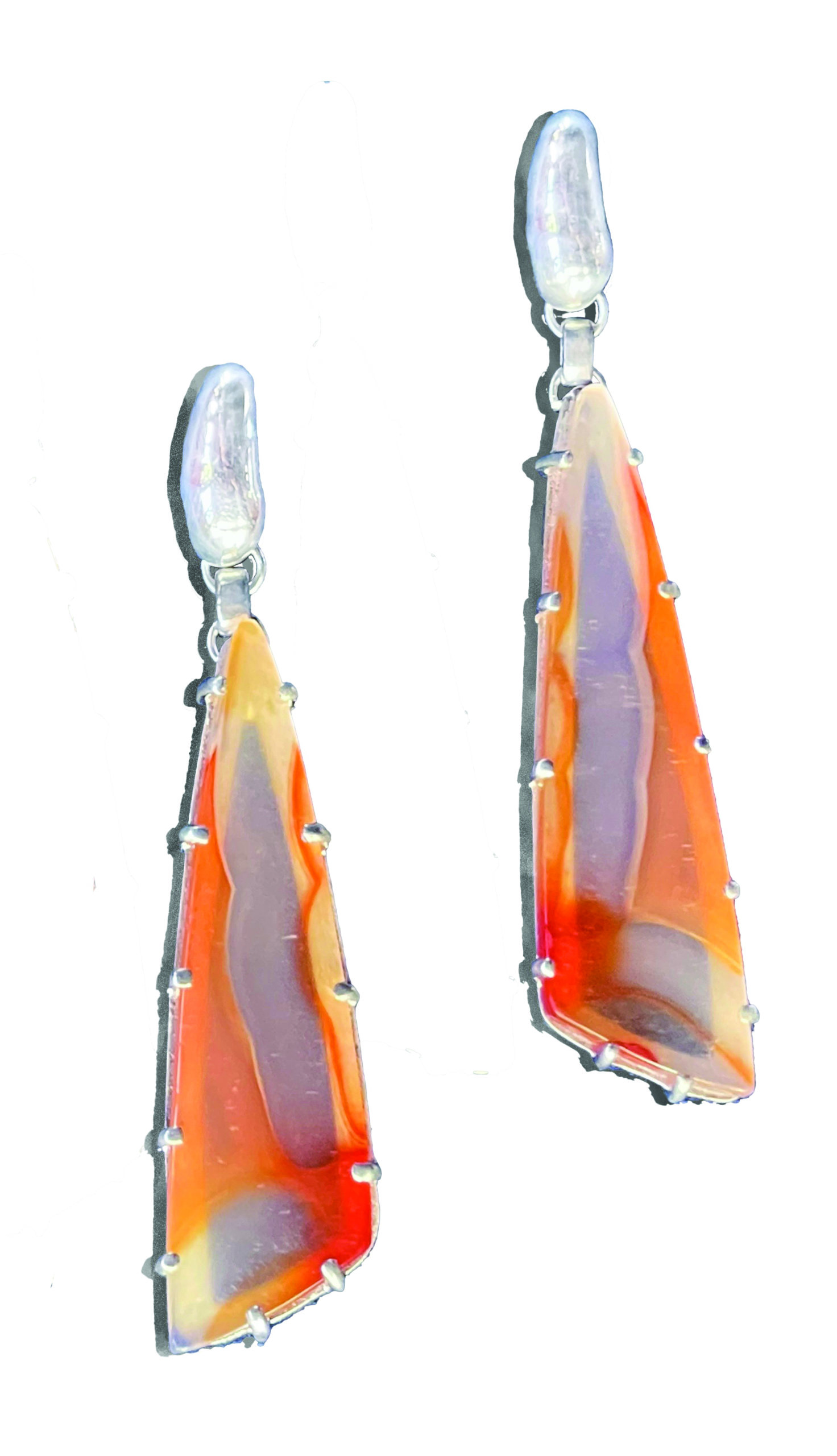 Agate Slice Cocktail Earrings by Alyssa Saccente