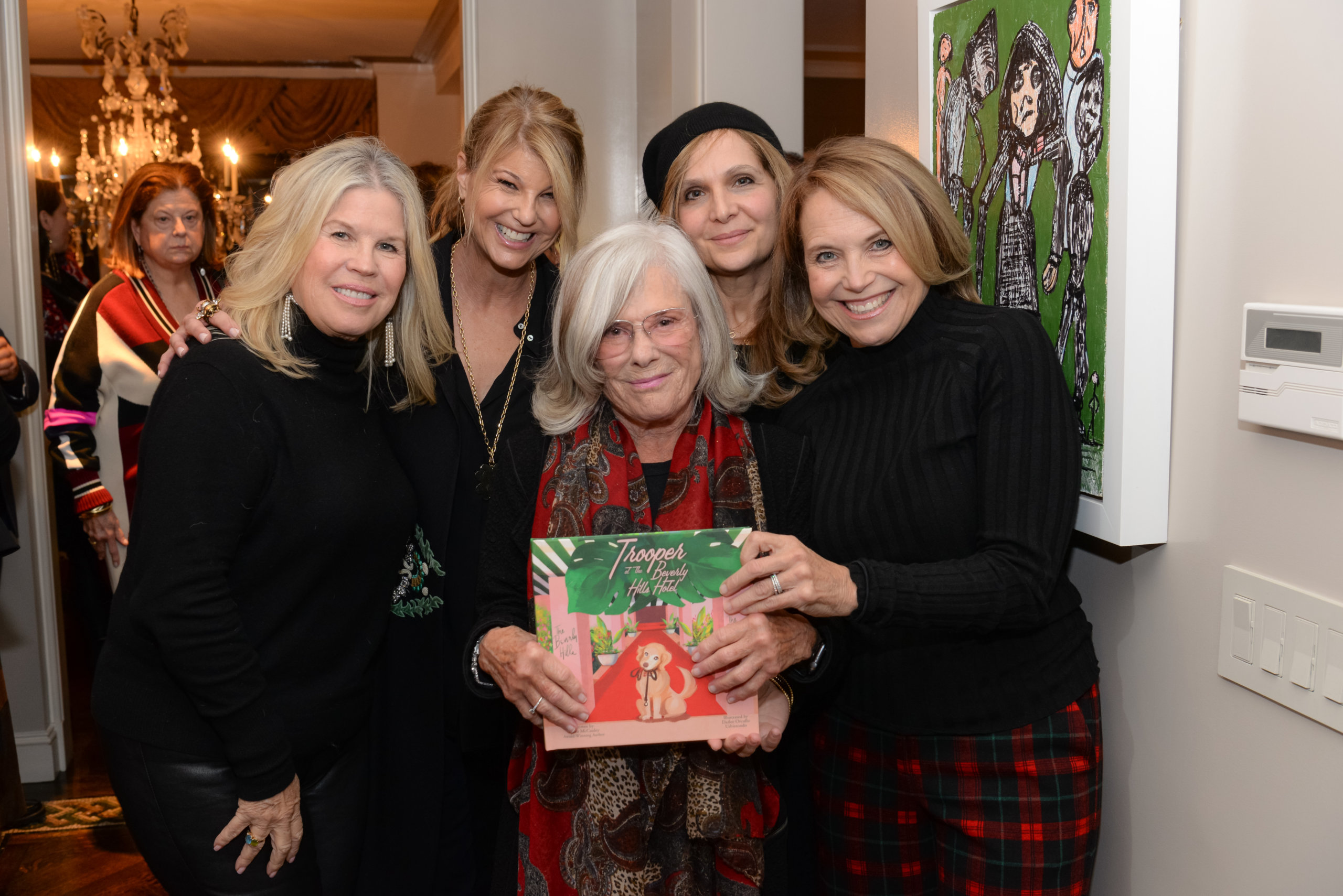 (L to R) Charlie Espisito, Marcy Warren, Andrea Eastman, Leora Rosenberg, Katie Couric celebrate 