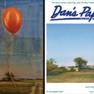 "Balloon Over Howard Stern" by Adam Straus and Howard Stern's July 16, 2021 Dan's Papers cover art that inspired it