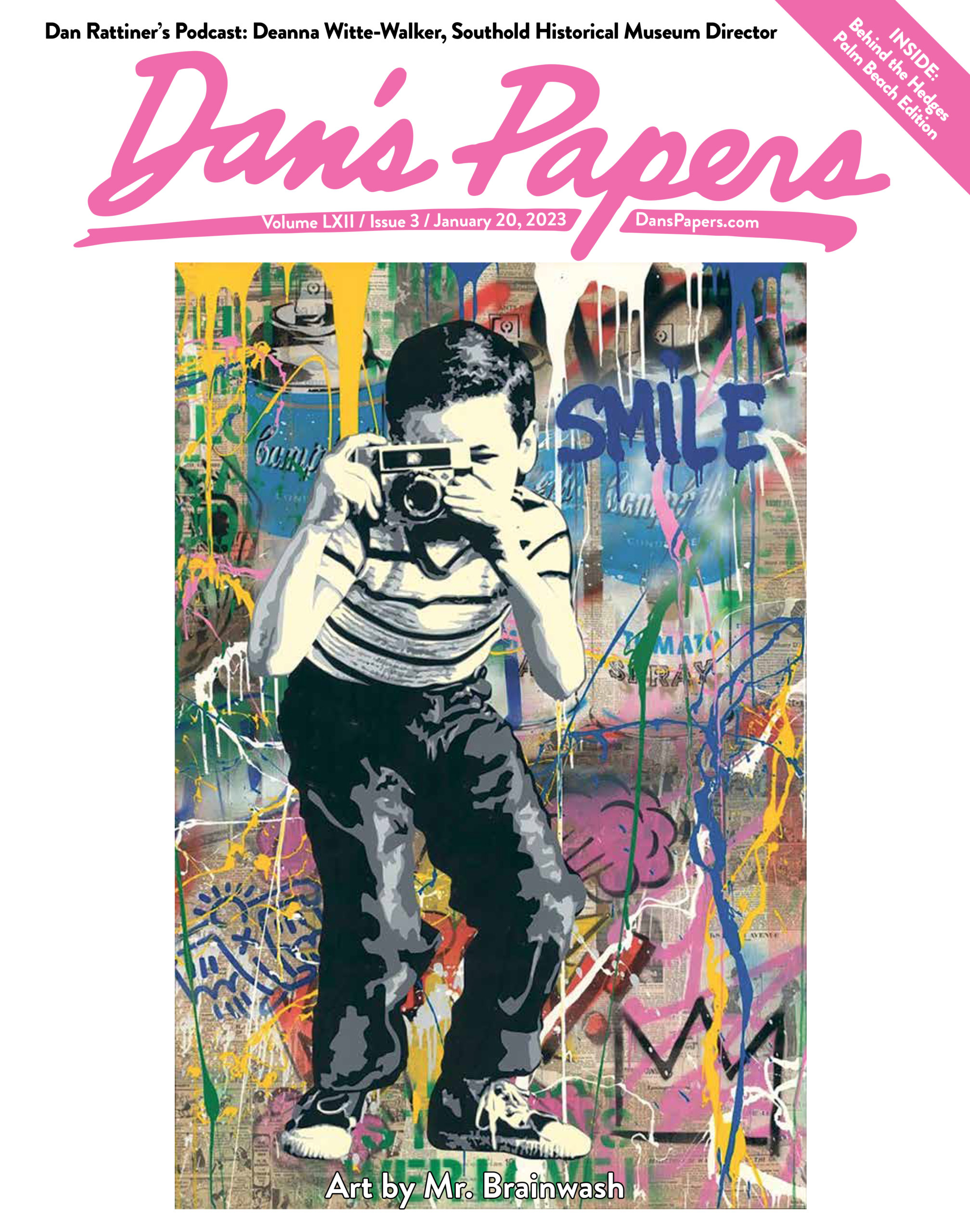 January 20, 2022 Dan's Papers cover art by Mr. Brainwash