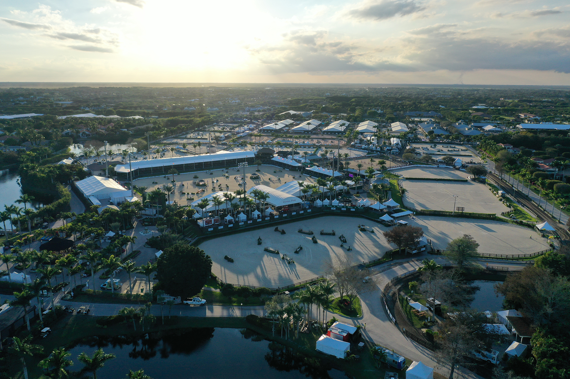 Aerial view of Wellington International, home to the Winter Equestrian Festival