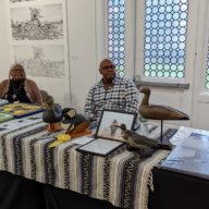 Gloria Smith and Lyle Smith presenting their art at Southampton Arts Center