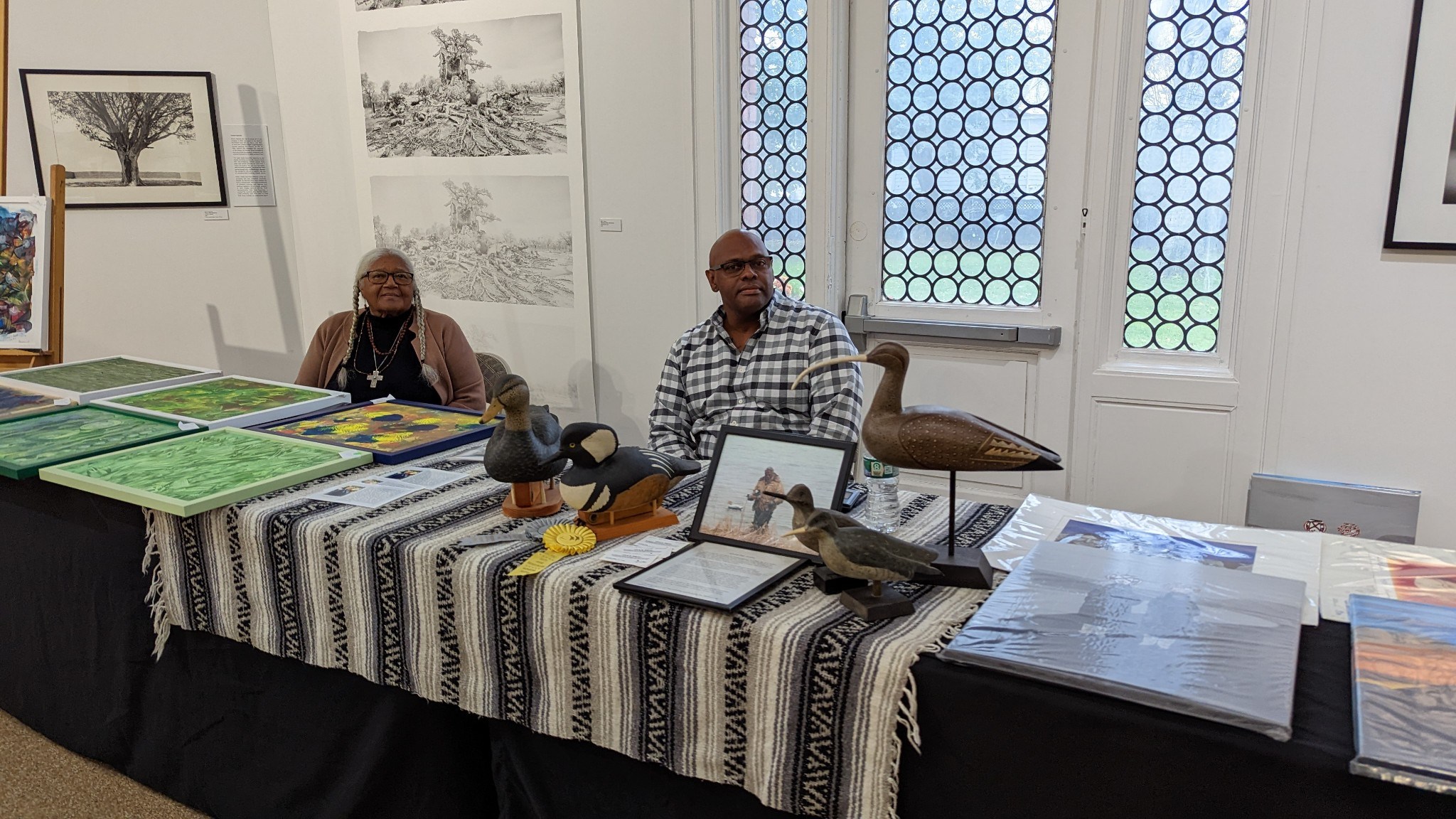 Gloria Smith and Lyle Smith presenting their art at Southampton Arts Center