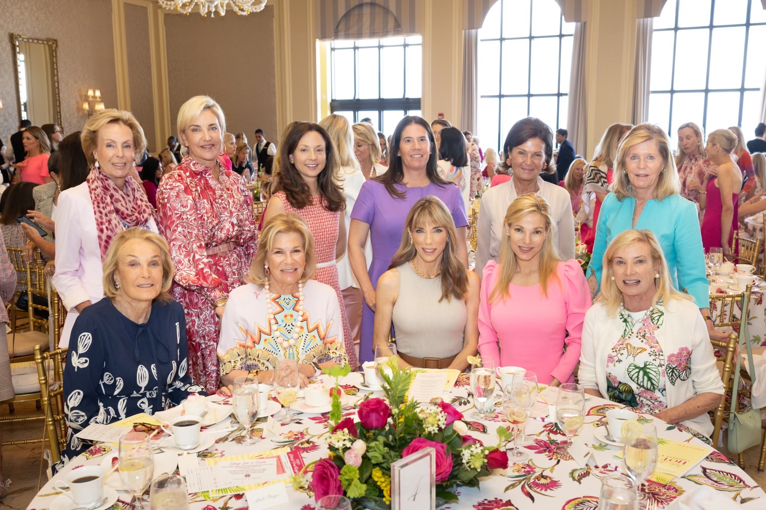 Ande Phipps, Karin Luter, Arriana Boardman Dixon, Eleanor Acquavella, Laura Slatkin, Emilia Fanjul, Elaine Langone, Donna Acquavella, Jennifer Stallone, Andrea Wynn, Pauline Pitt at the 2023 BCRF Palm Beach Hot Pink Luncheon