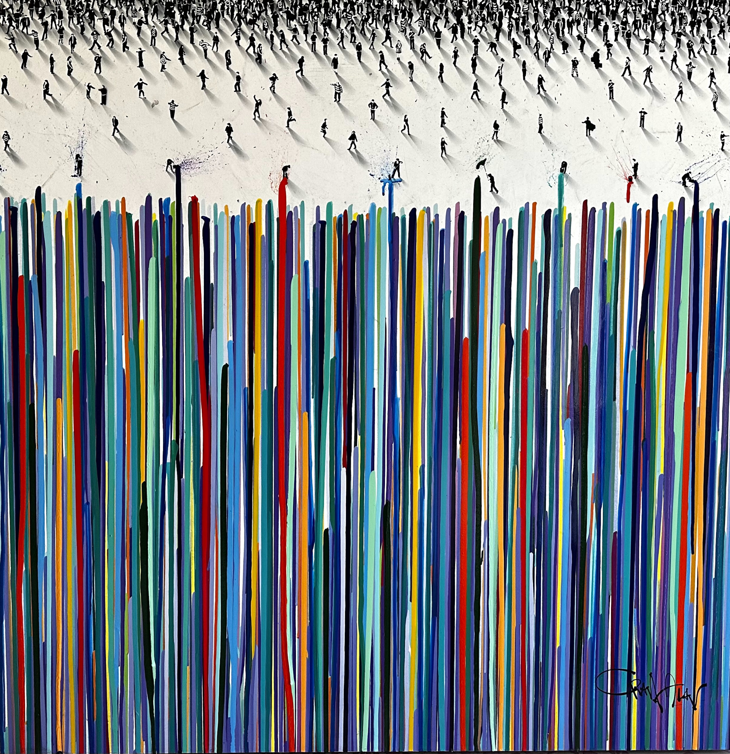 Craig Alan Populus Conceptual piece "Perspectrum" (Mixed Media Original with High Gloss, 40" x 40") at The White Room Gallery