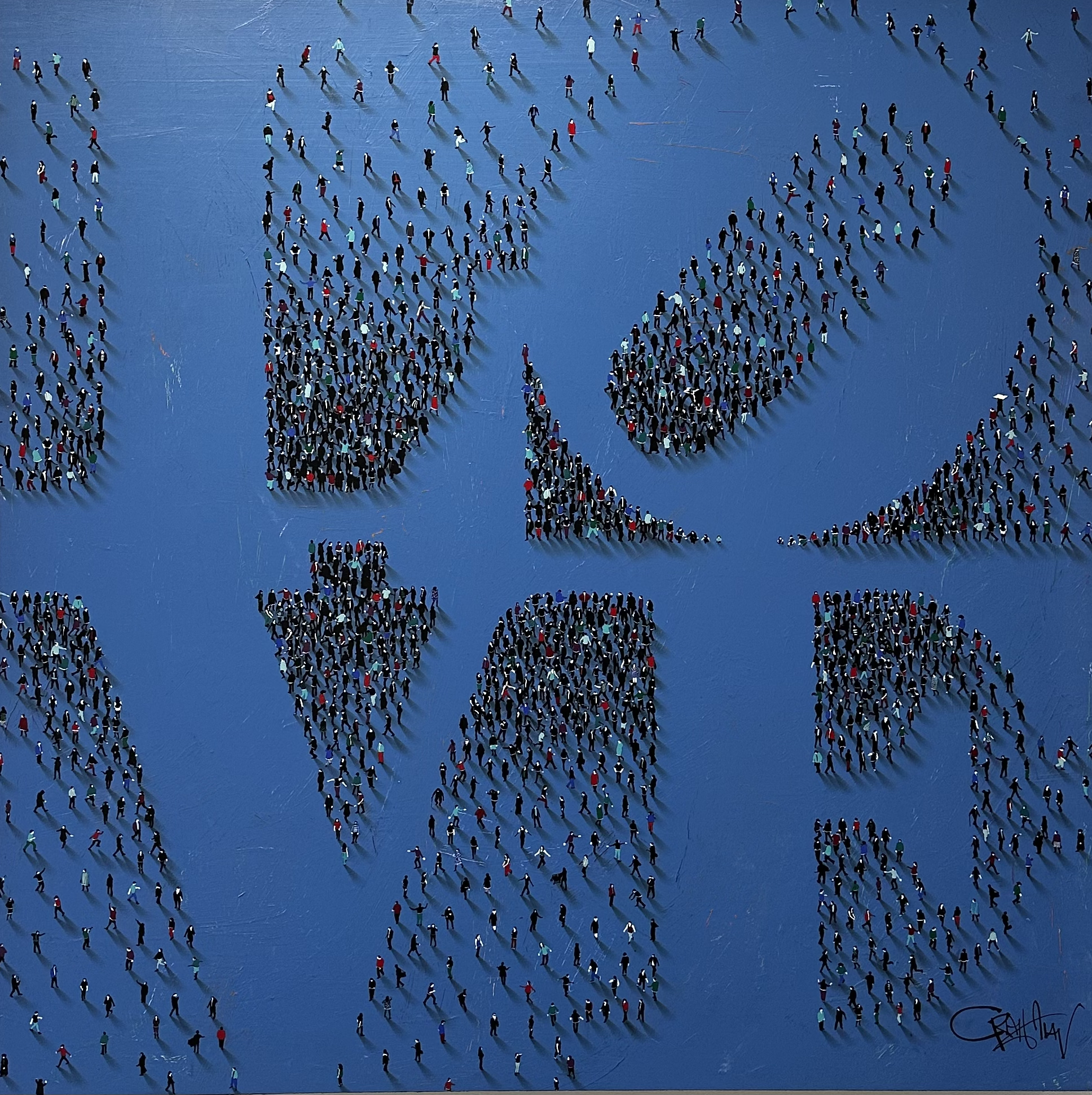 Craig Alan's Populus Conceptual piece "LOVE" (Mixed Media Original with High Gloss, 48" x 48") at The White Room Gallery
