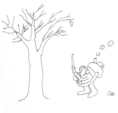 Dan Rattiner leaf blower cartoon