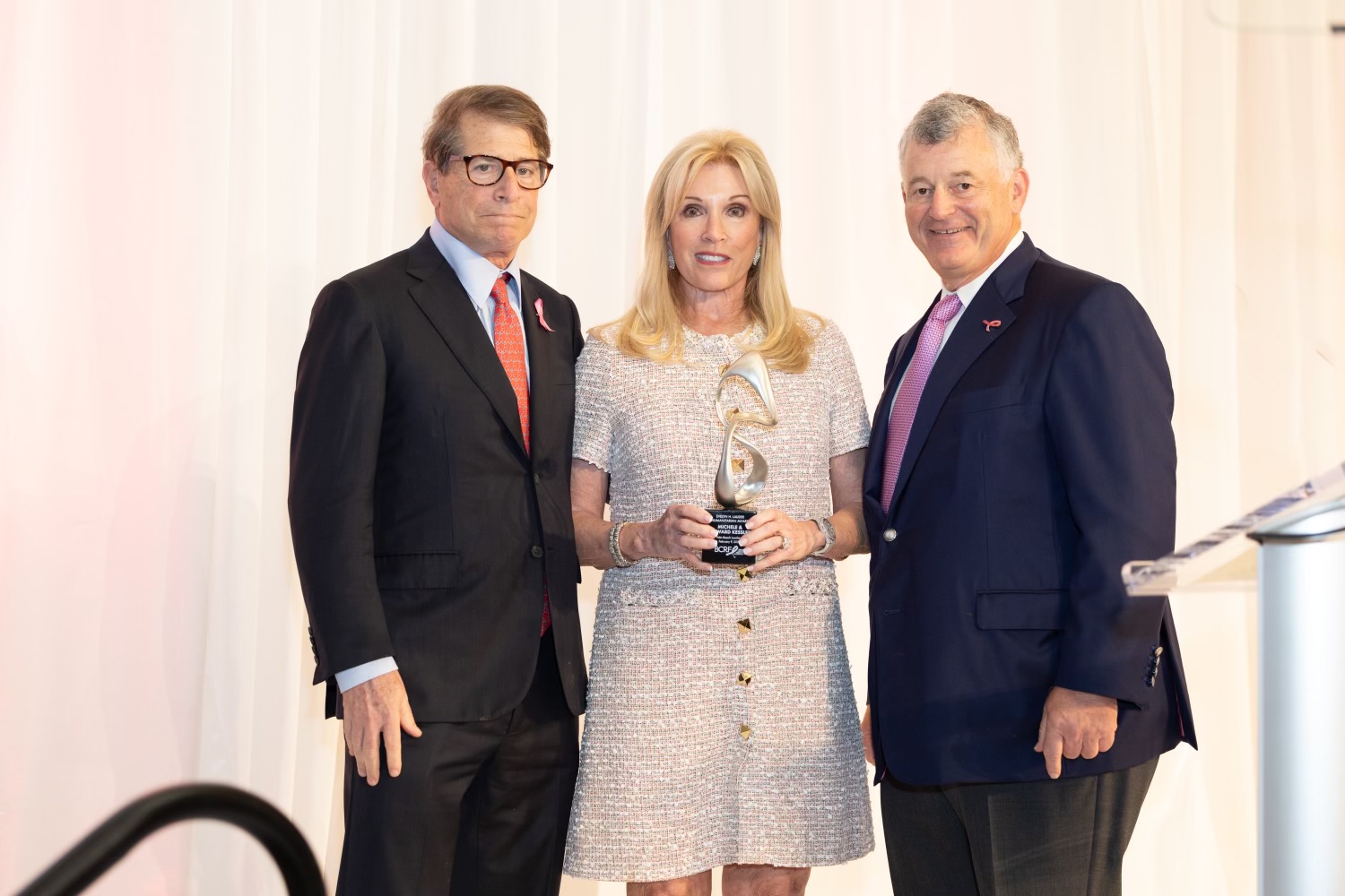 Howard & Michele Kessler and William P. Lauder at the 2023 BCRF Palm Beach Hot Pink Luncheon