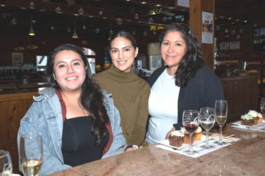 Jeslyn Perdomo, Maria Sanli, Luisa Martinez at Pindar wine & cupcake pairing