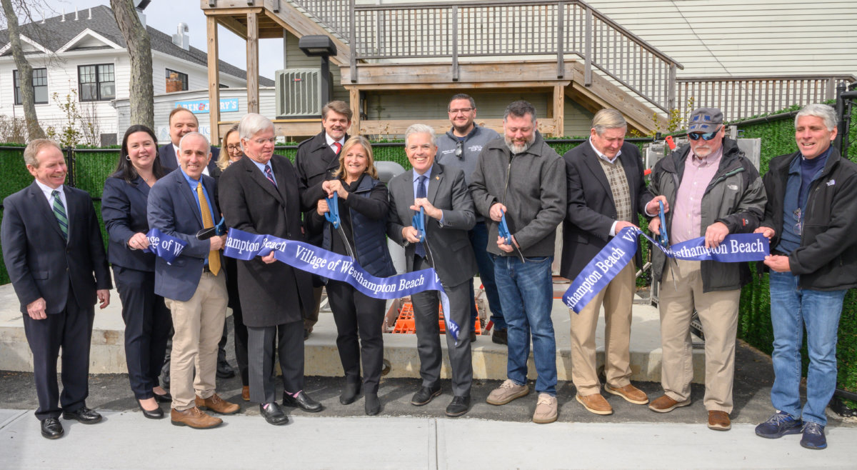 New York State, Suffolk County, Town of Southampton and Village of Westhampton Beach officials held a ribbon-cutting ceremony on March 3 for the new sewers.