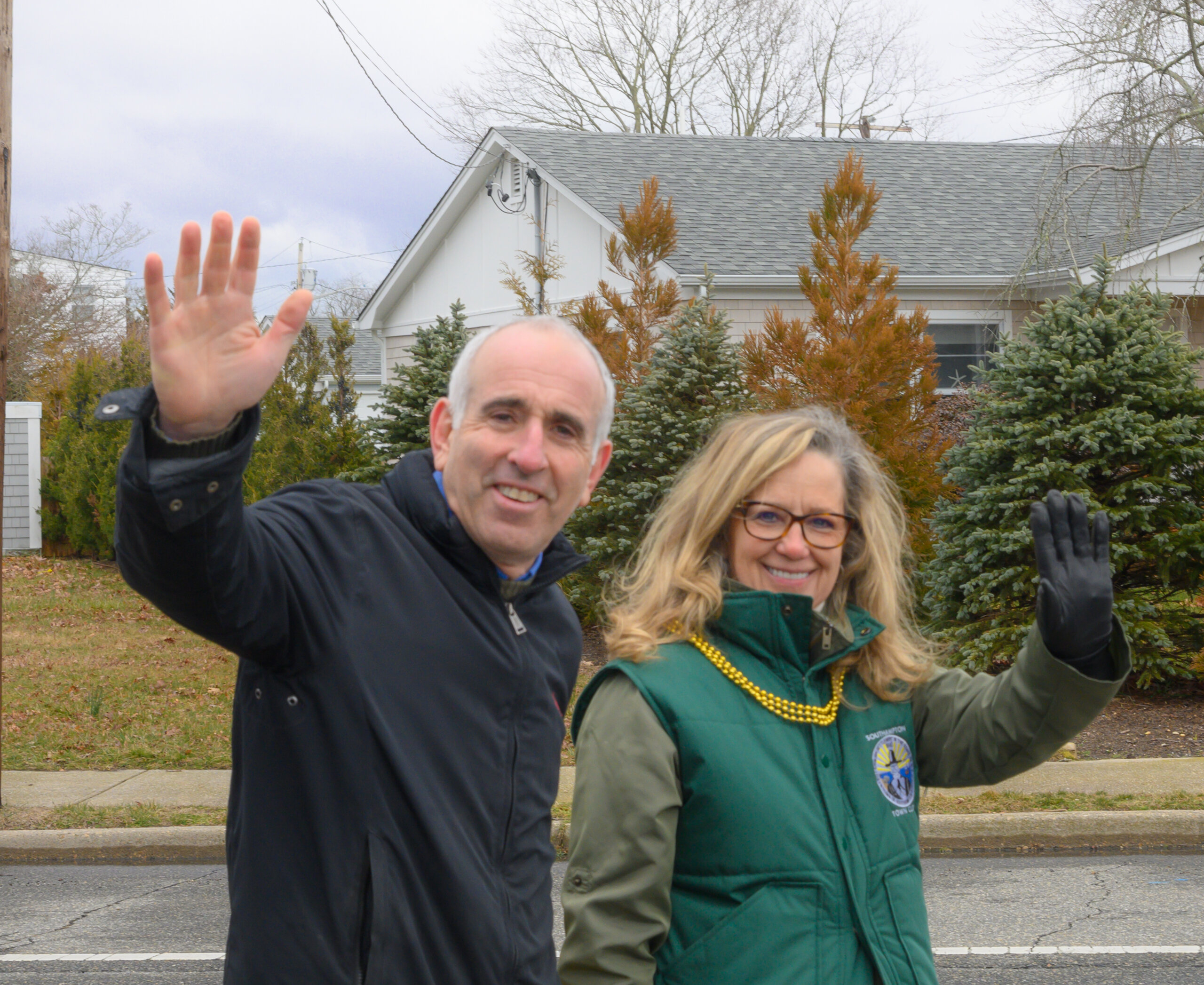 Former Southampton Supervisor Jay Schneiderman with Town Clerk Sundy Schermeyer