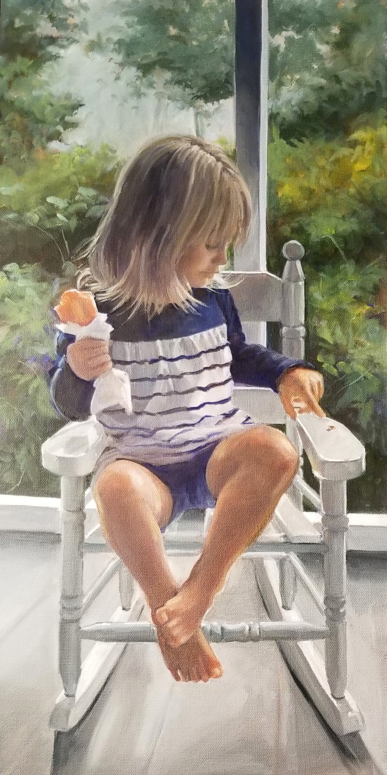 Addie (oil on canvas, 24" x 12") by Charlene Lavinia