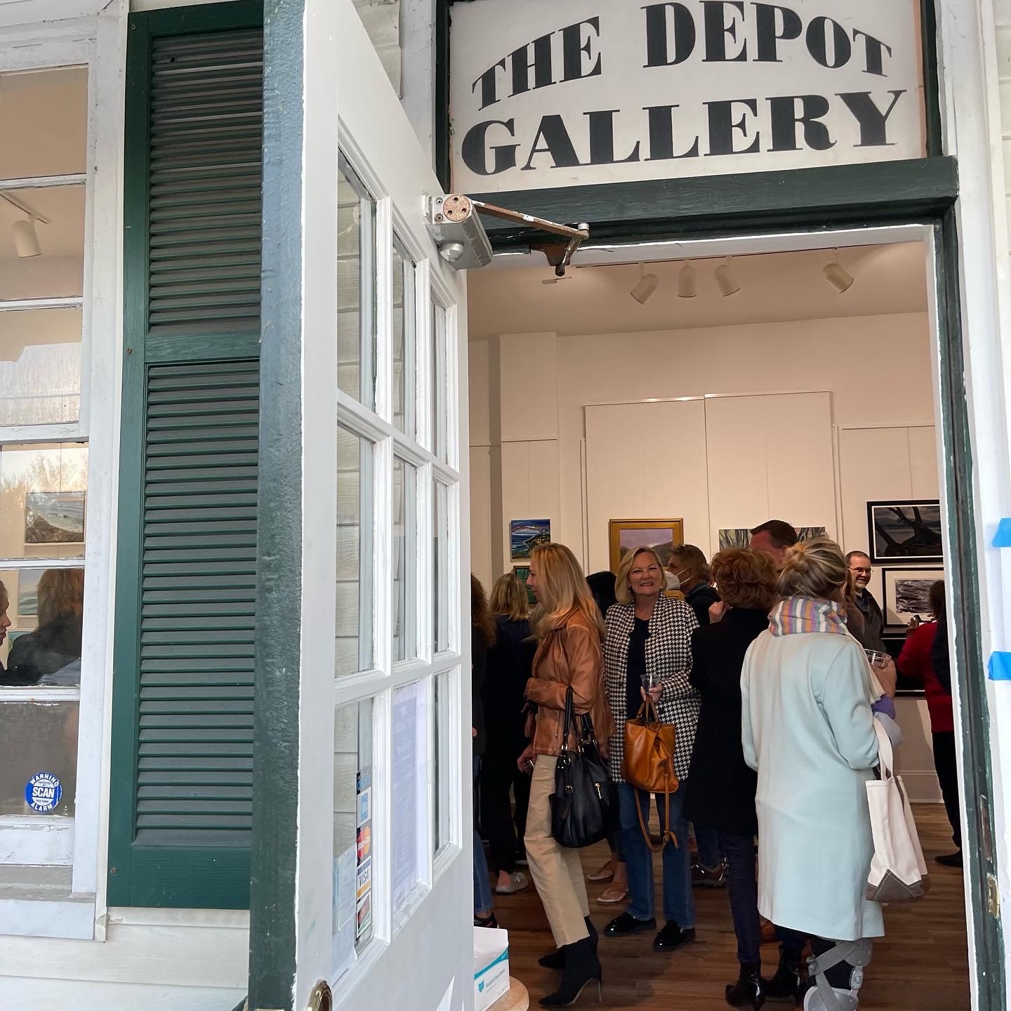 The Depot Gallery during a busy opening reception