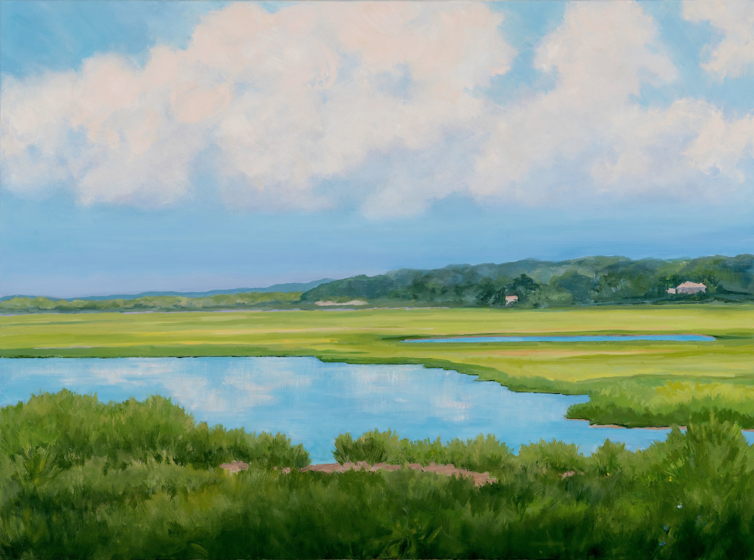 "Salt Marsh" (oil on canvas, 30" x 40") by Casey Chalem Anderson