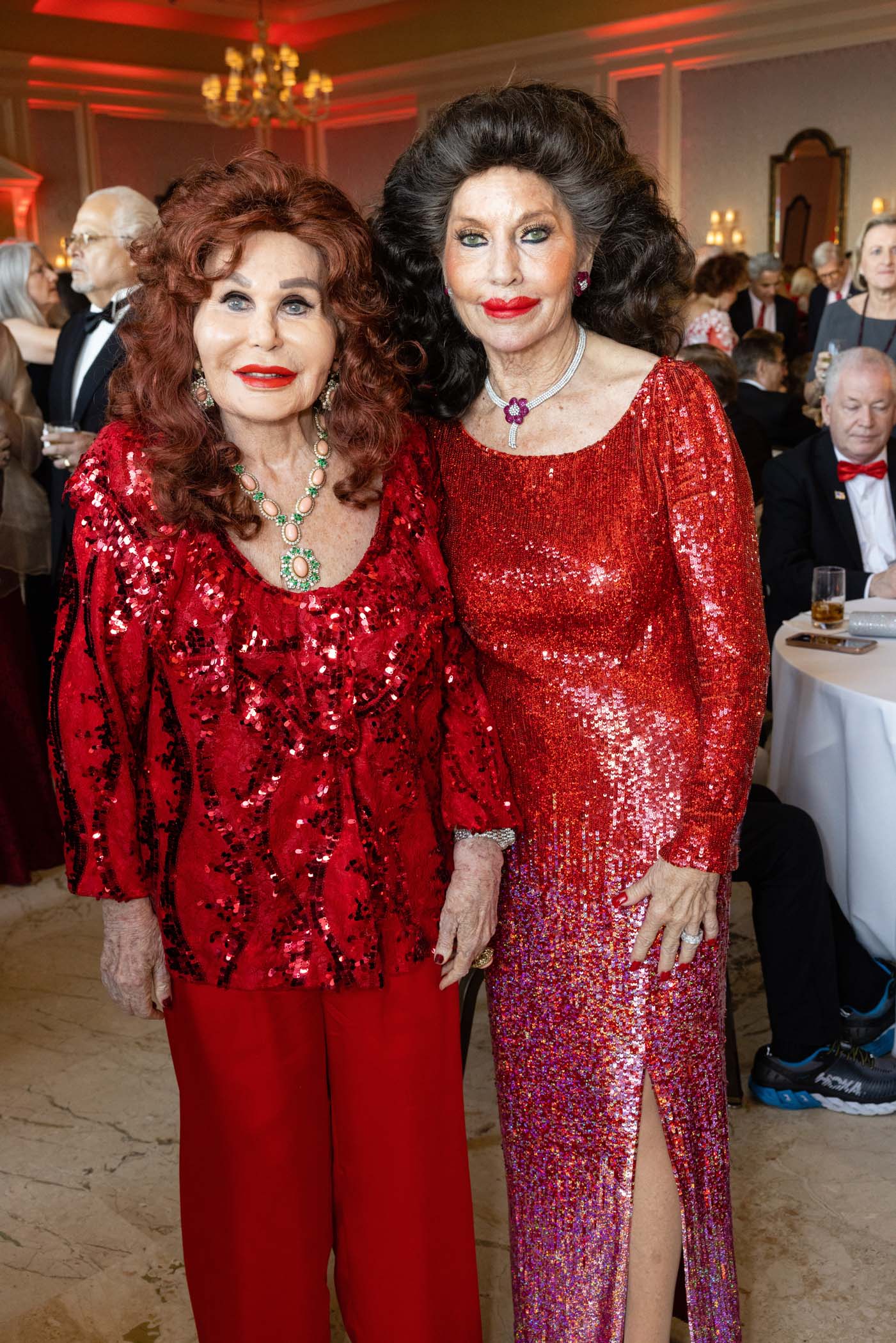 Tova Leidesdorf and Christine Lynn at the Lady in Red Gala