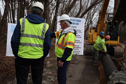 Suffolk County Water Authority SCWA officials review plans
