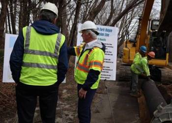 Suffolk County Water Authority SCWA officials review plans