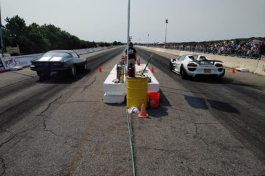 Drivers get ready to race at Race Track Not Street drag strip in Calverton